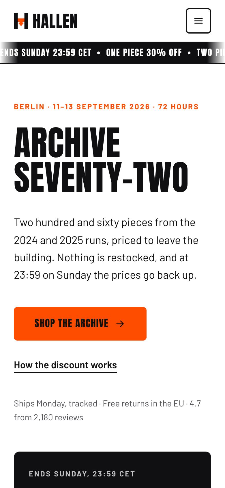 Dated Flash Sale template on a phone