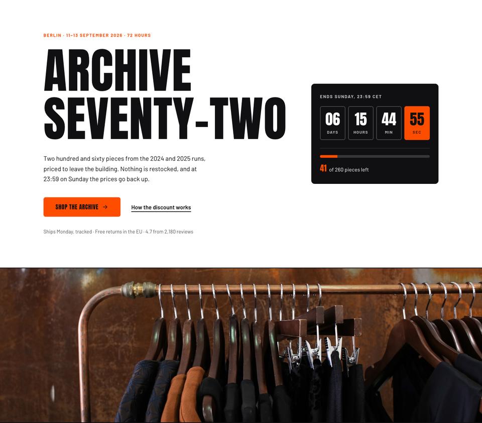 Dated Flash Sale template — Hero section