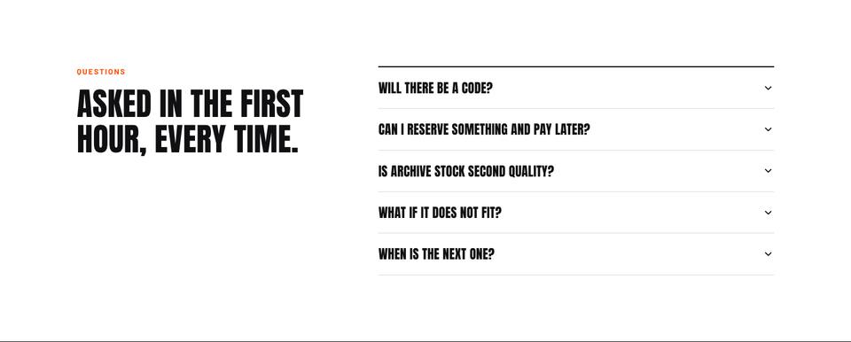 Dated Flash Sale template — Questions section