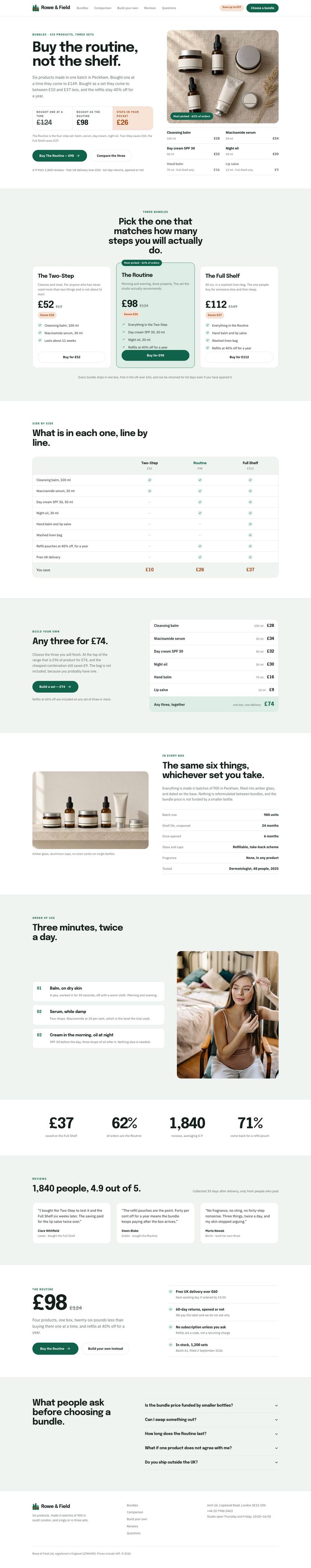Bundle And Save template, the whole page on desktop
