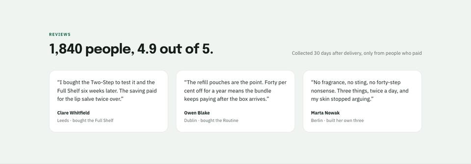 Bundle And Save template — Reviews section