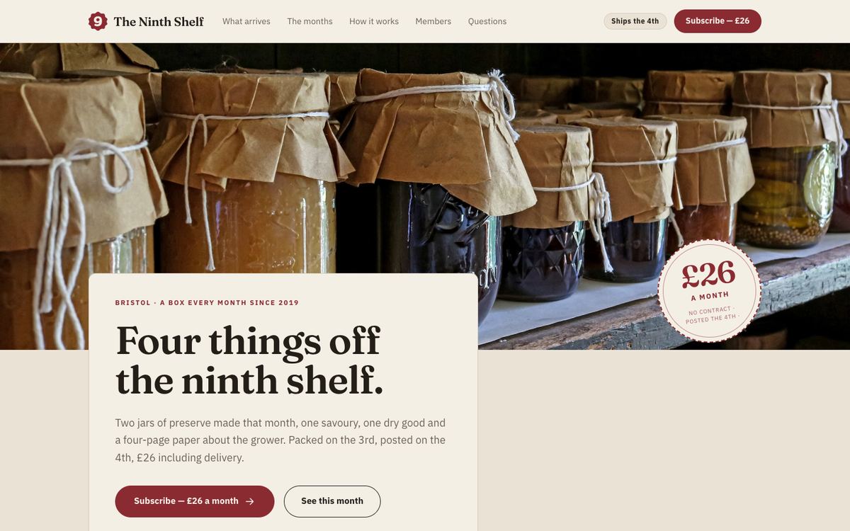 Recurring Box Subscription landing page template