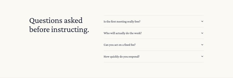 Counsel Practice template — Questions section
