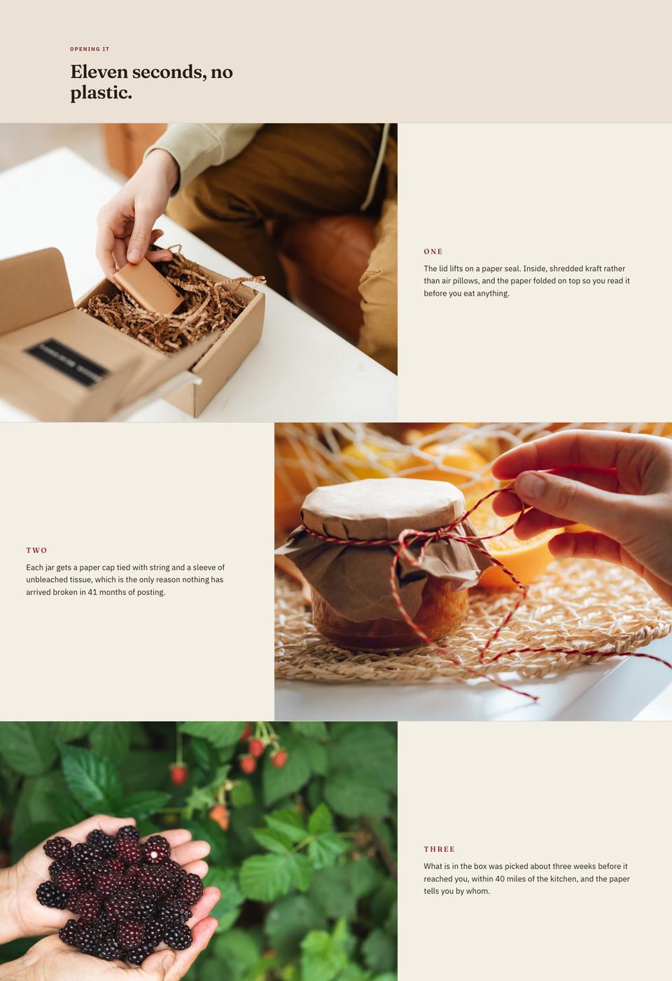 Recurring Box Subscription template — Opening it section