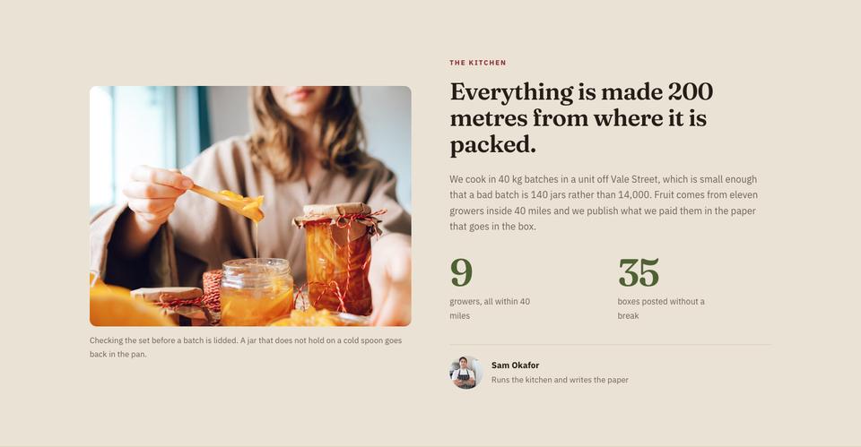 Recurring Box Subscription template — The kitchen section
