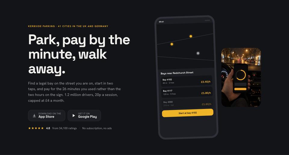 Mobile App Install template — Hero section