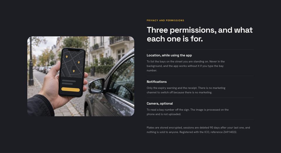 Mobile App Install template — Privacy and permissions section