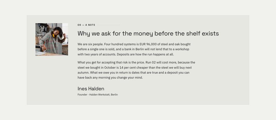 Pre-order Launch template — A note section