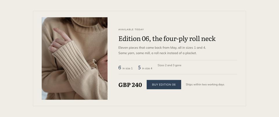 Waitlist Drop template — Available today section