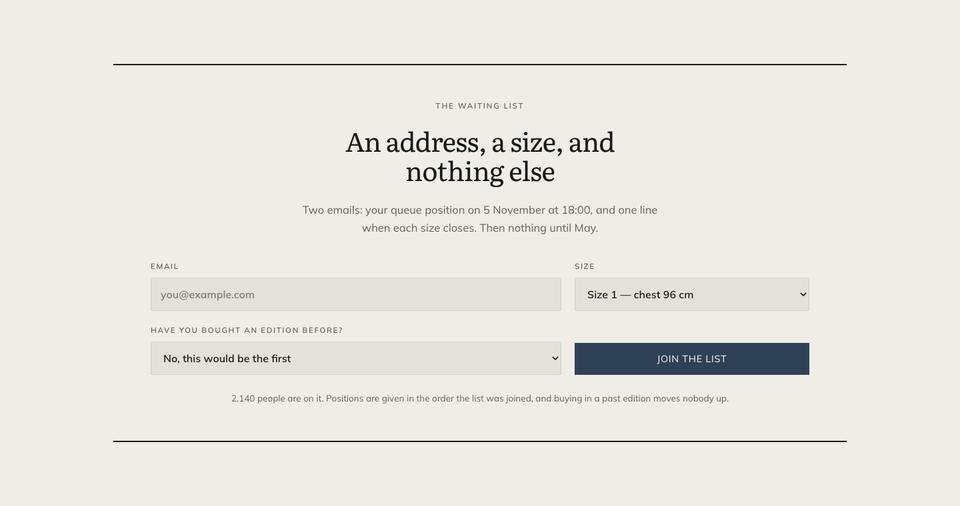 Waitlist Drop template — The waiting list section