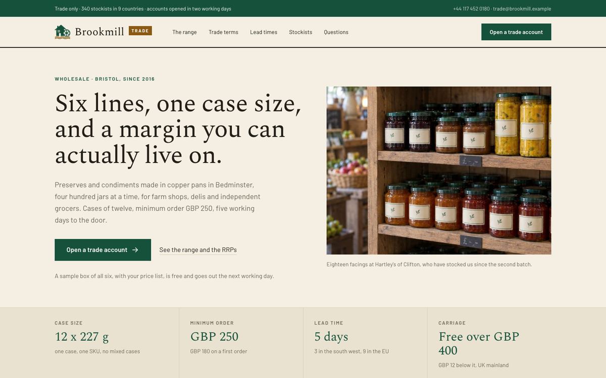 Wholesale Trade landing page template