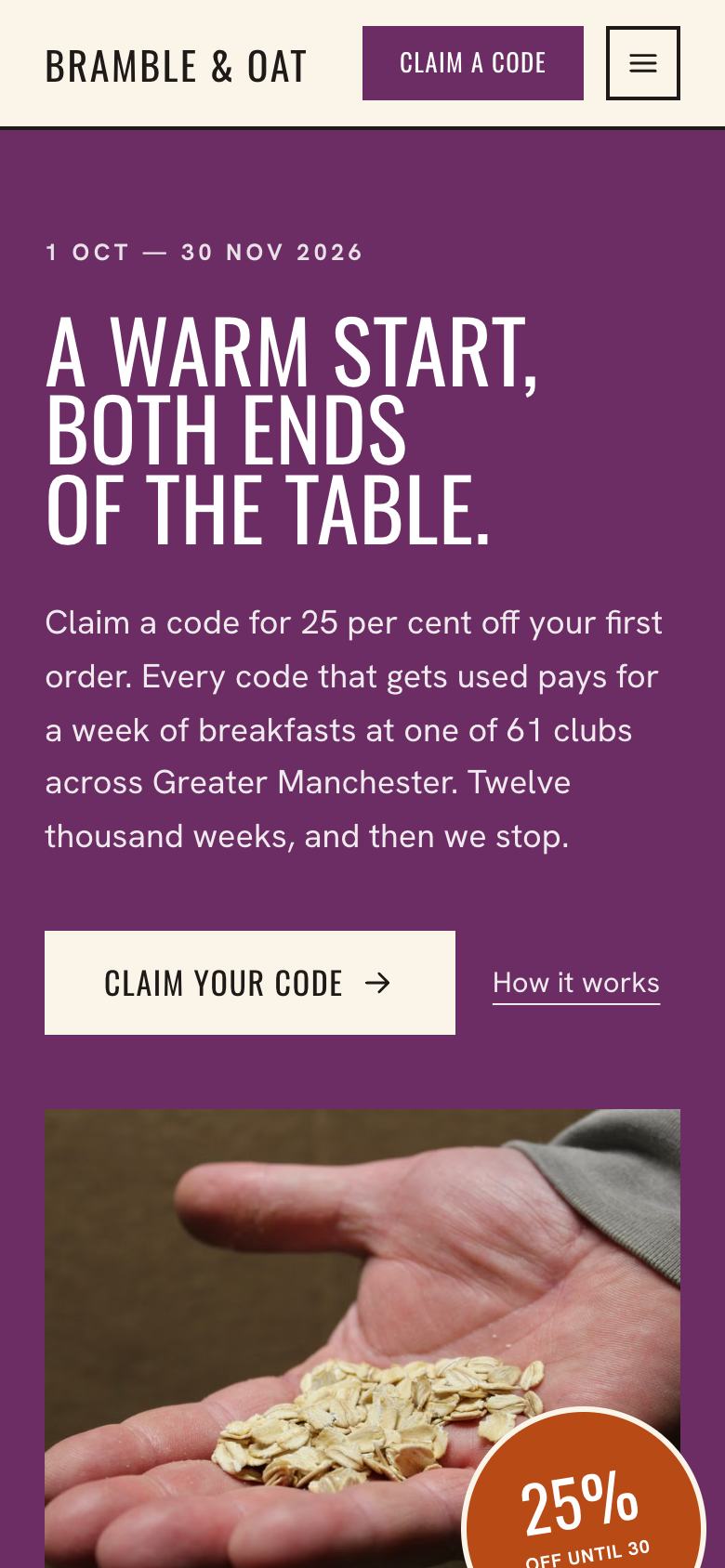 Campaign Promotion landing page template on a phone
