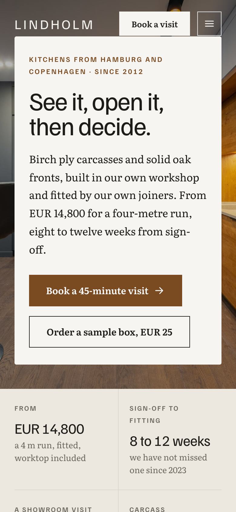 Booked Demo landing page template on a phone