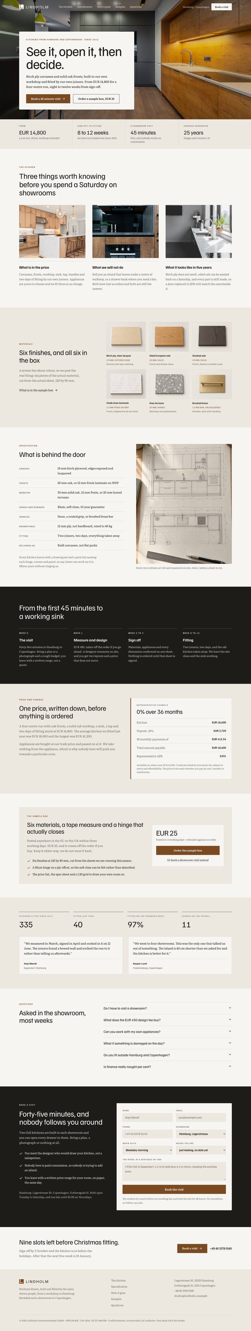 Booked Demo template, the whole page on desktop