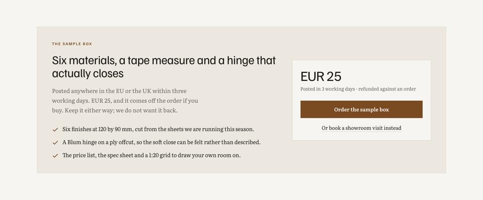 Booked Demo template — The sample box section