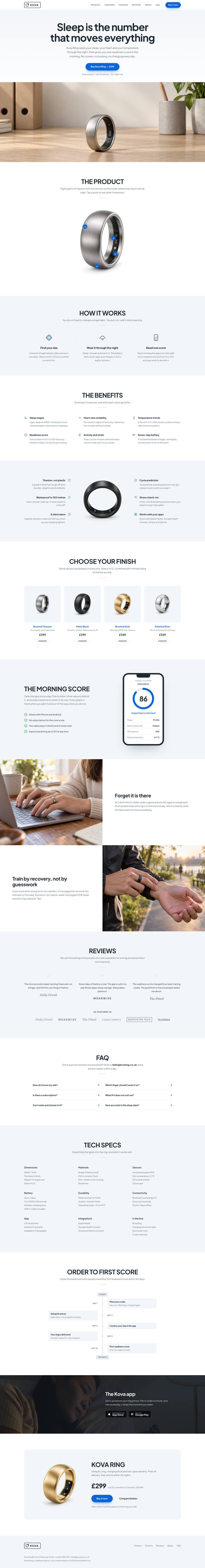 Gadget Launch template, the whole page on desktop