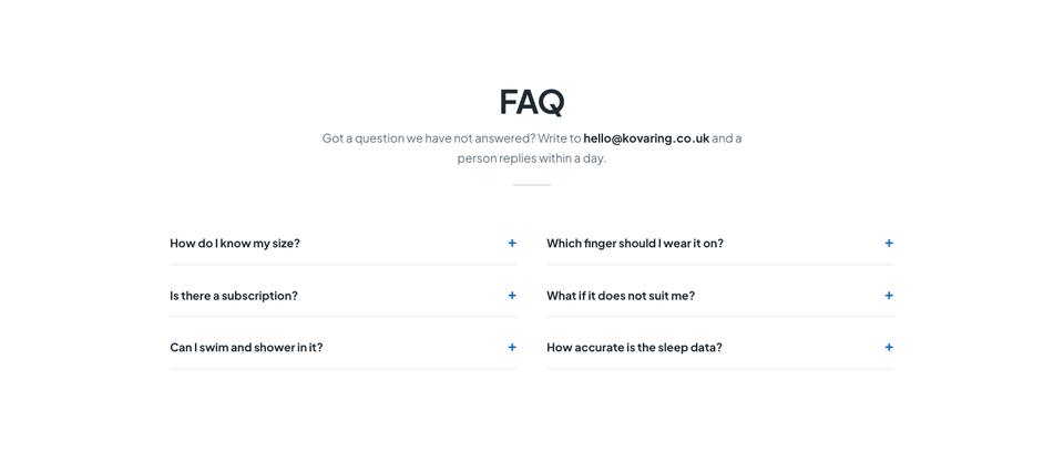Gadget Launch template — Questions section