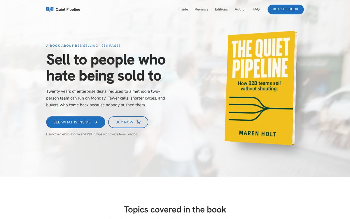 Book Launch landing page template