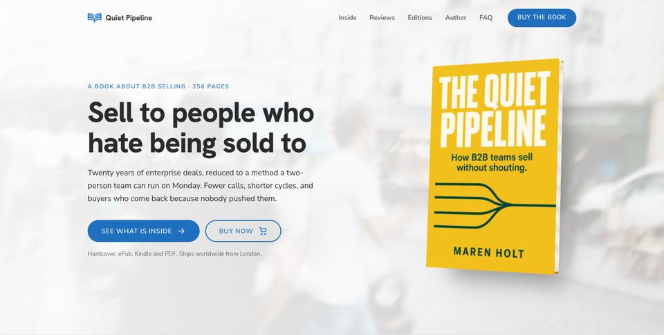 Book Launch template — Hero section