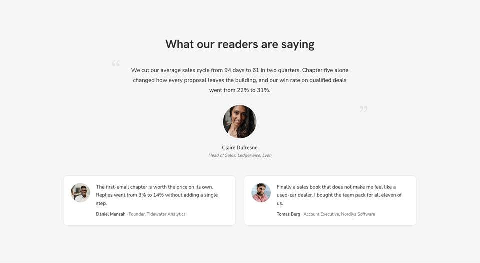 Book Launch template — Reviews section