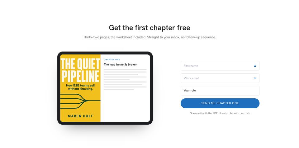 Book Launch template — Free chapter section