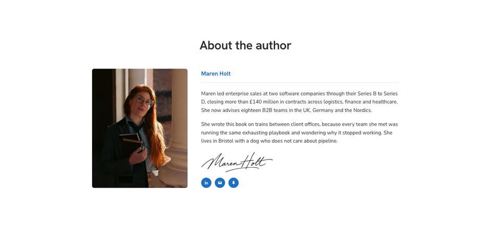 Book Launch template — About the author section