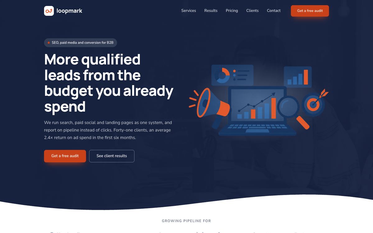 Growth Agency landing page template