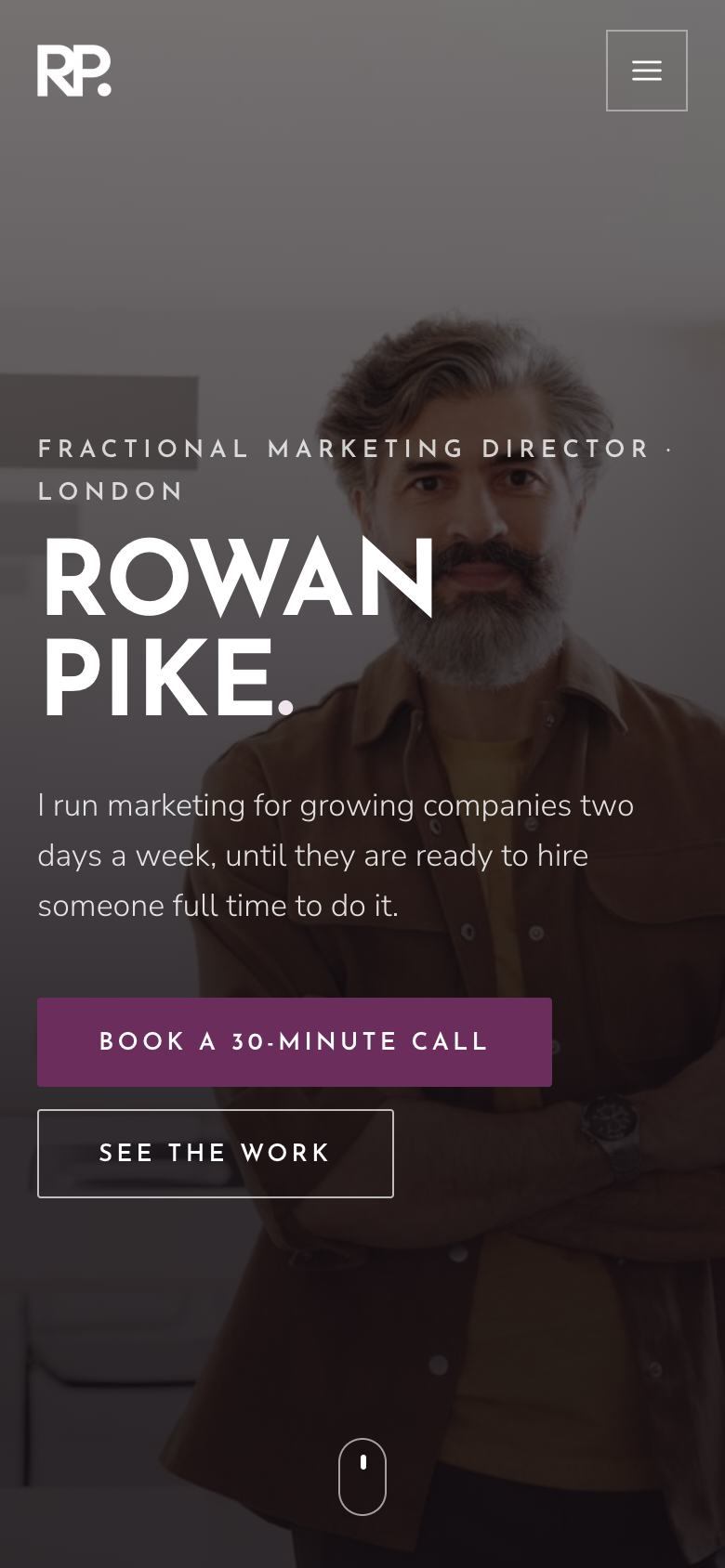 Solo Consultant landing page template on a phone