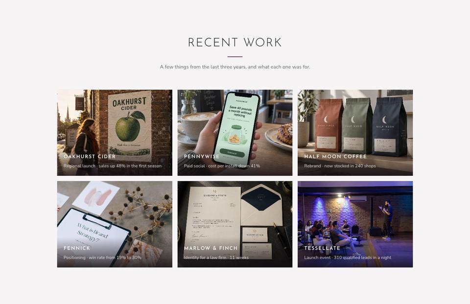 Solo Consultant template — Recent work section