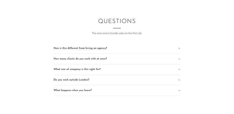 Solo Consultant template — Questions section