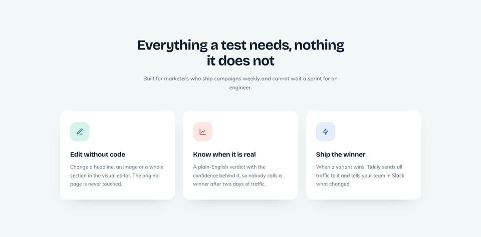 Marketing Tool SaaS template — Features section