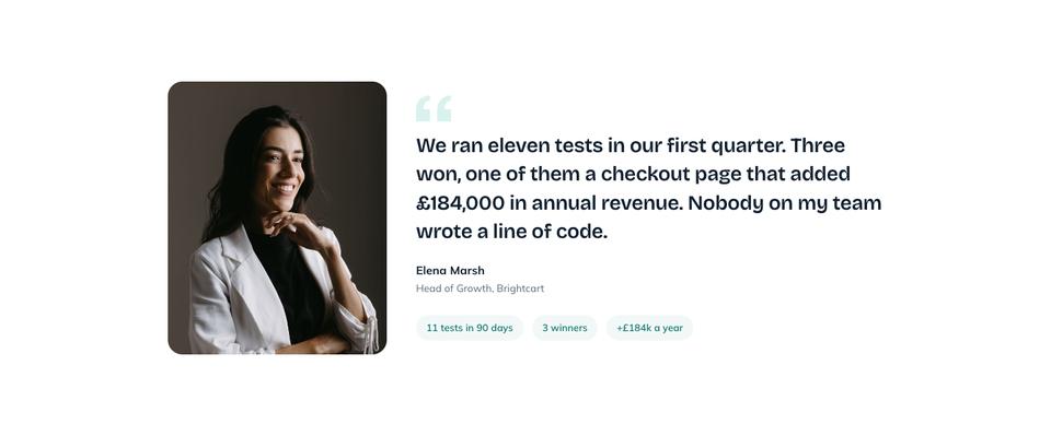 Marketing Tool SaaS template — Customer story section