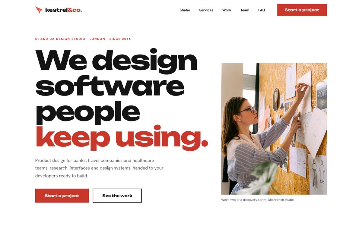 Product Design Studio landing page template