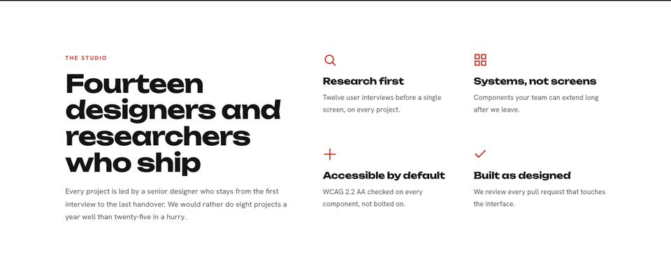 Product Design Studio template — The studio section