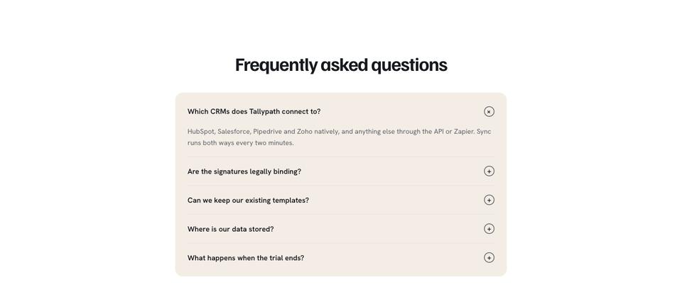 Warm B2B Workflow template — Questions section
