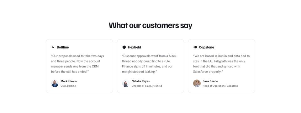Warm B2B Workflow template — Customer feedback section