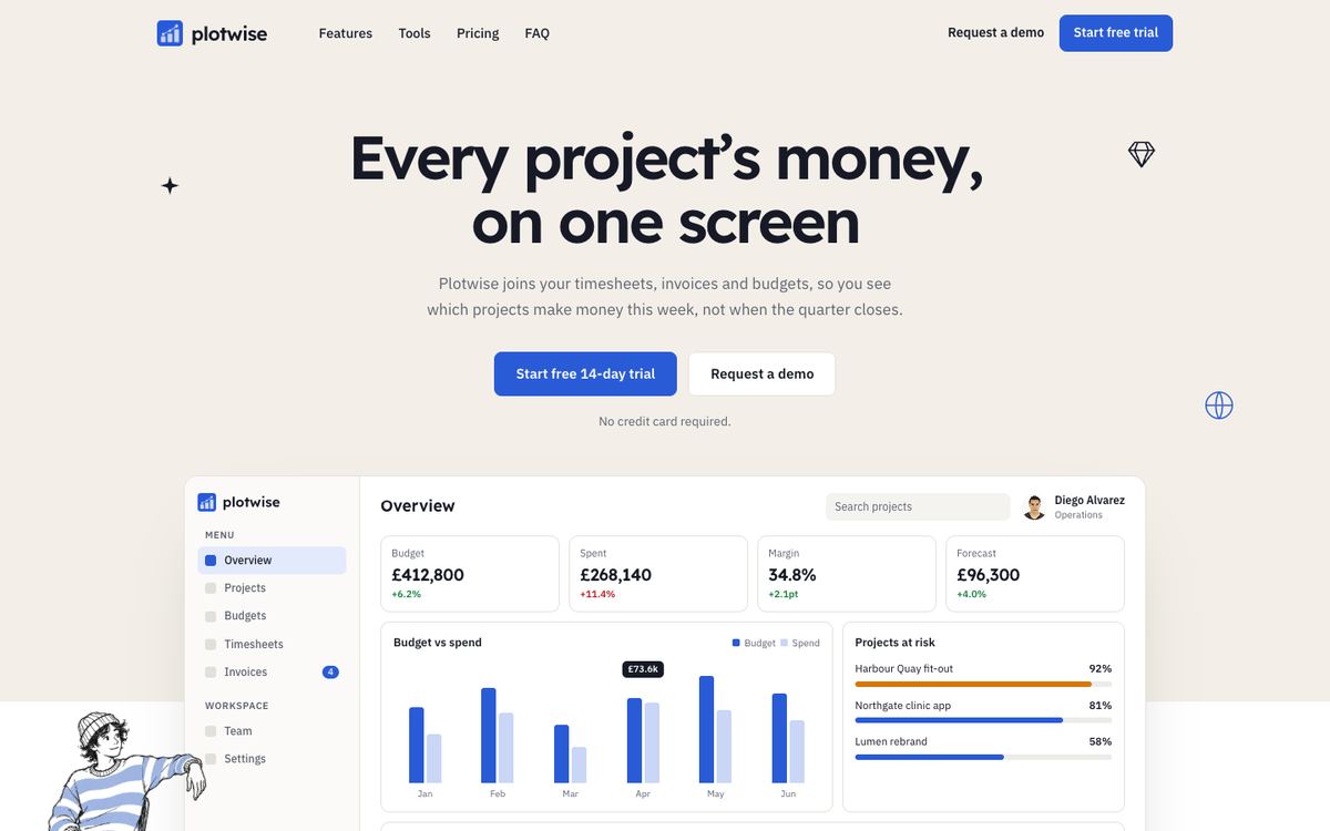 Project Finance Dashboard landing page template