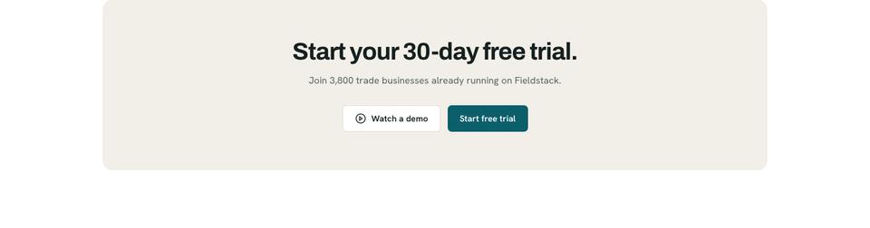 Trade Operations Suite template — Free trial band section