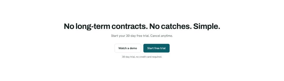 Trade Operations Suite template — No long-term contracts section
