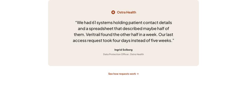 Data Privacy Platform template — Customer story section