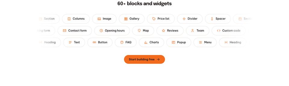 Website Builder Studio template — Elements section