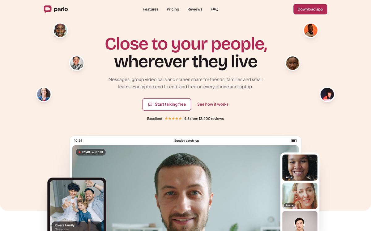 Video Chat App landing page template