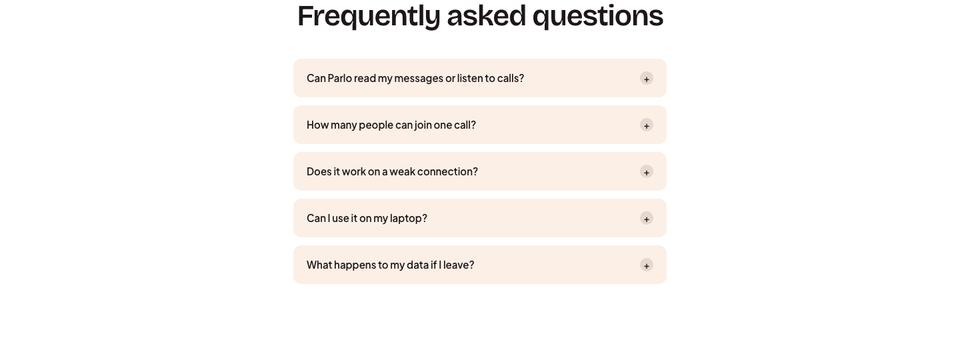 Video Chat App template — Questions section