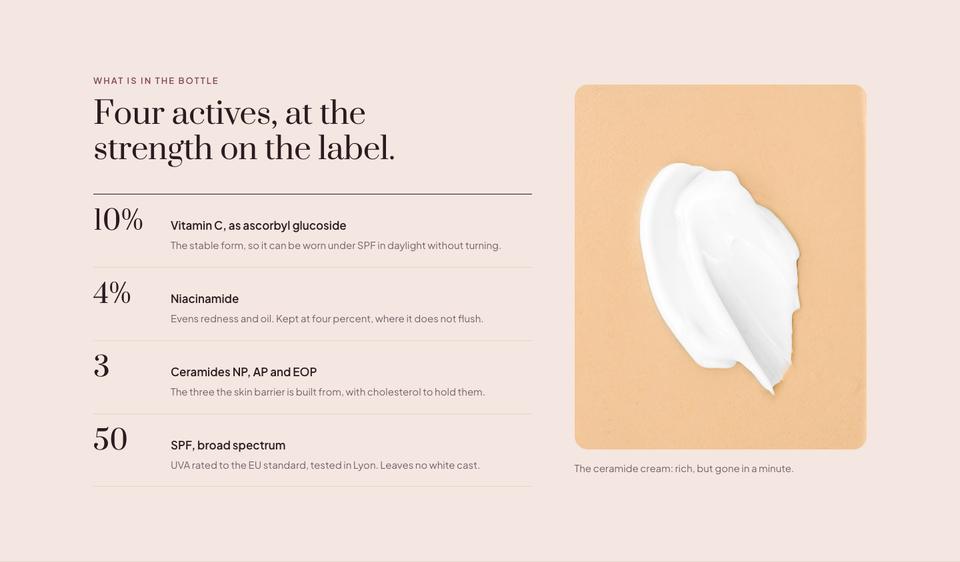 Skincare Summer Sale template — What is in the bottle section