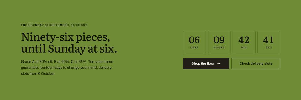 Floor Model Clearance template — Countdown section