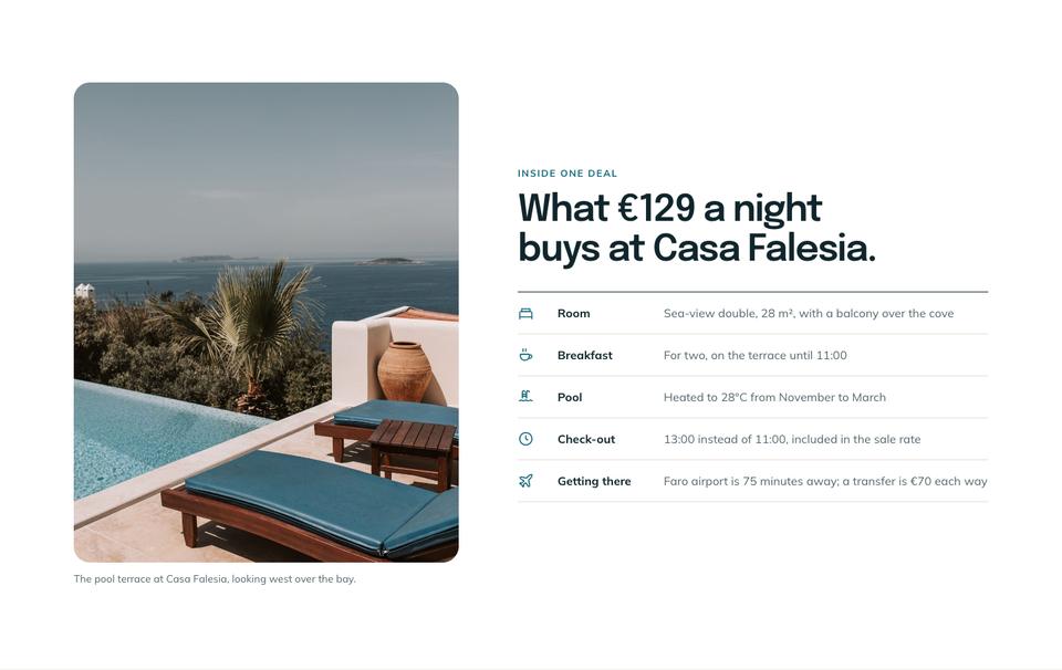 Hotel Flash Deals template — Inside one deal section