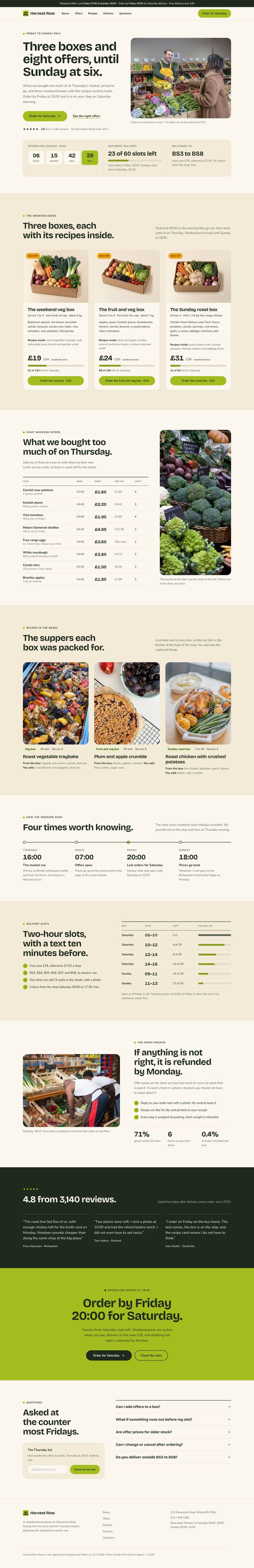 Grocer Weekend Offers template, the whole page on desktop