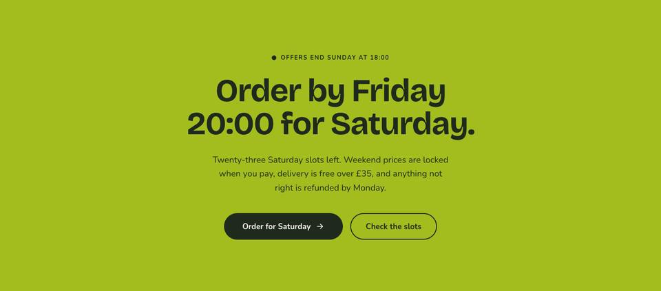 Grocer Weekend Offers template — Order section