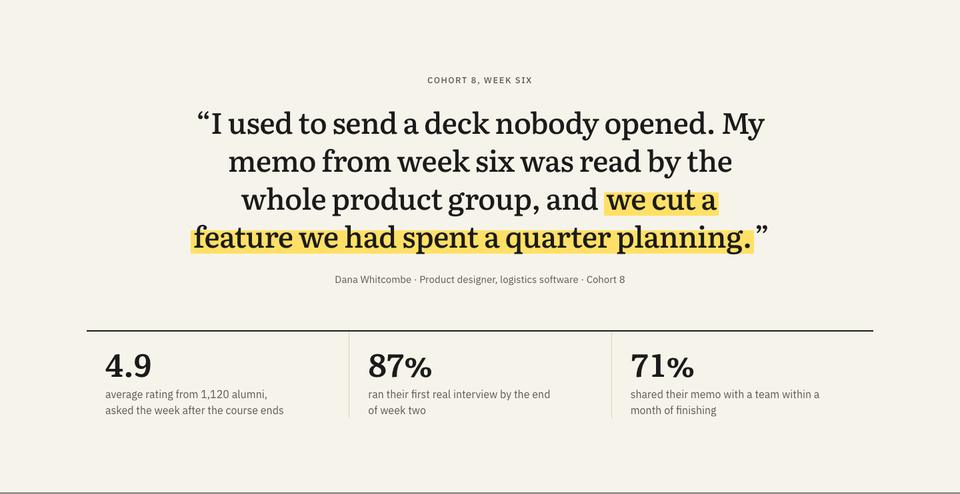 Course Early-Bird Enrolment template — Student quote section