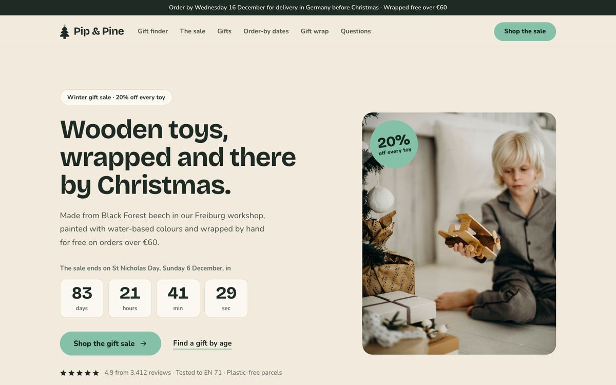 Holiday Gift Sale landing page template